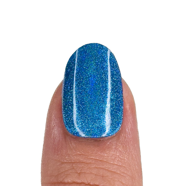 Brillo holográfico azul