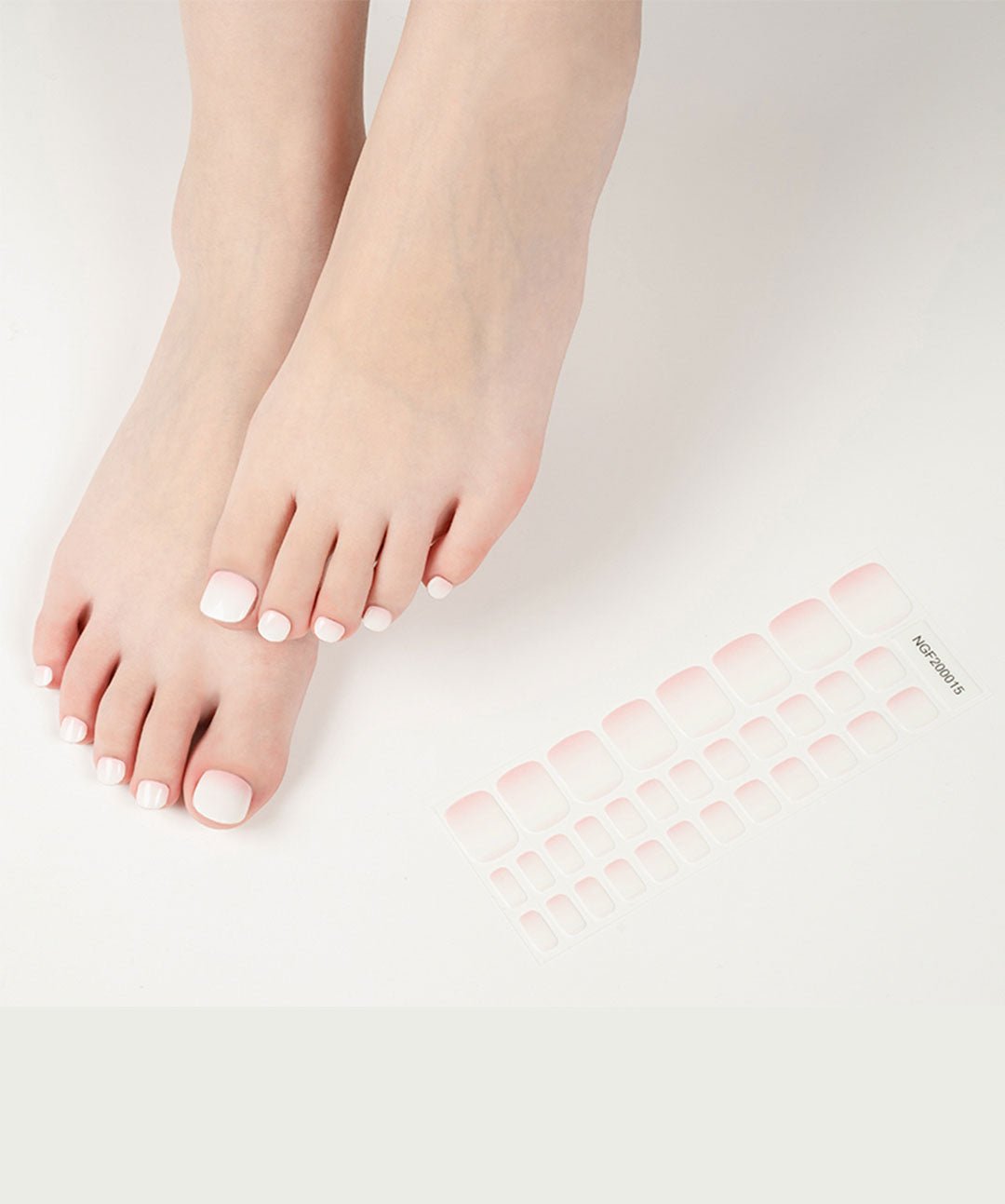 [Pedi/Toes] White Pink Gradient - UVNAILZ